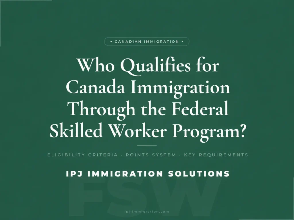 Who qualifies for Canada immigration through the Federal Skilled Worker Program with eligibility criteria and points system overview.